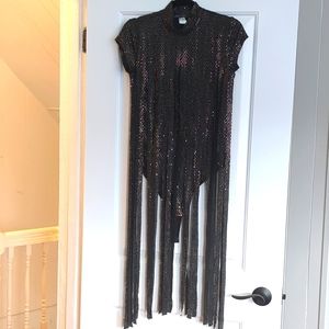 Black shimmer body suit